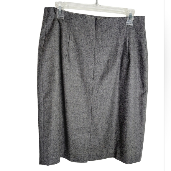 Vintage Adolfo 100% Wool Pencil Skirt Size 14 Pleated Front Lined Back Zip EUC - Picture 3 of 11